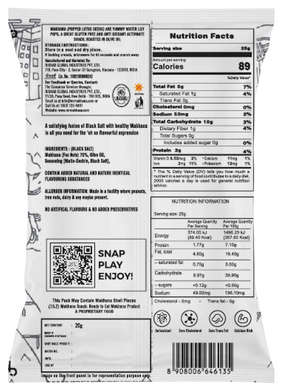 Mr Makhana Black Salt