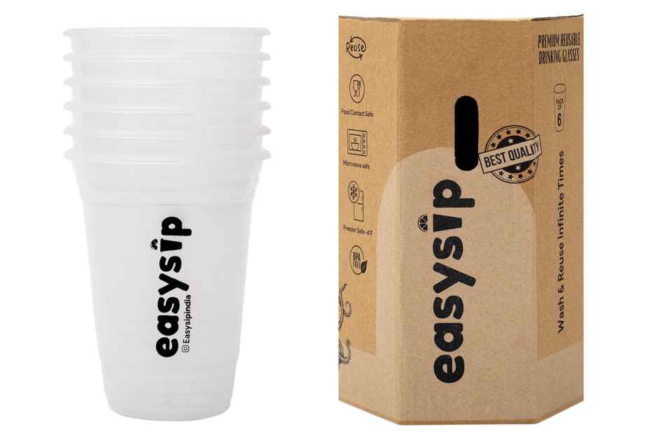 Easysip Transparent Premium Drinking Reusable Party Glasses