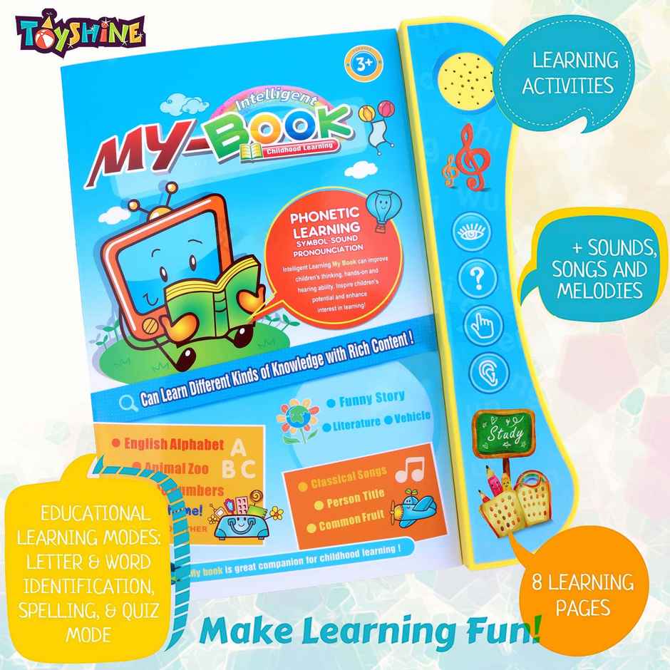 Toyshine Interactive Musical Phonetic Learning Book For 3+ Years Children - Multicolour