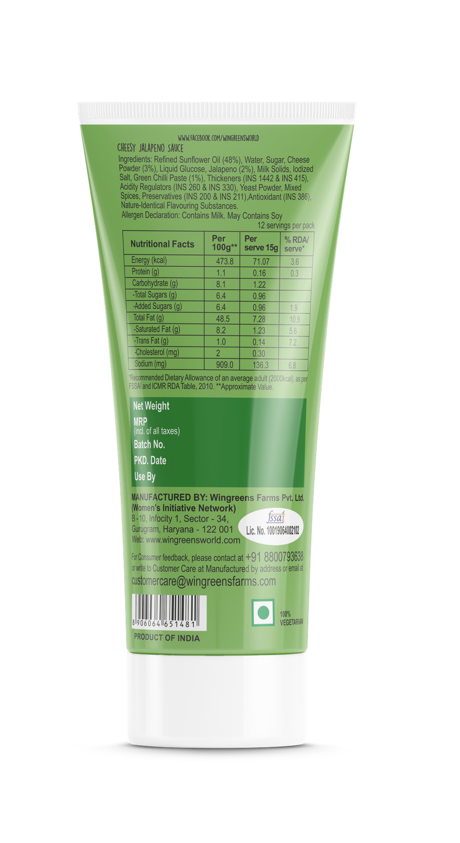 Wingreens Farms Cheesy Jalapeno Sauce