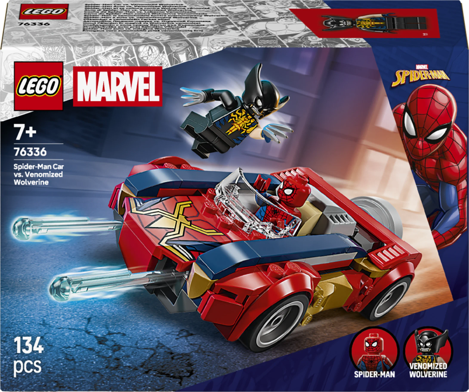 Lego Marve SpiderMa Ca v Venomize Wolverin 76336