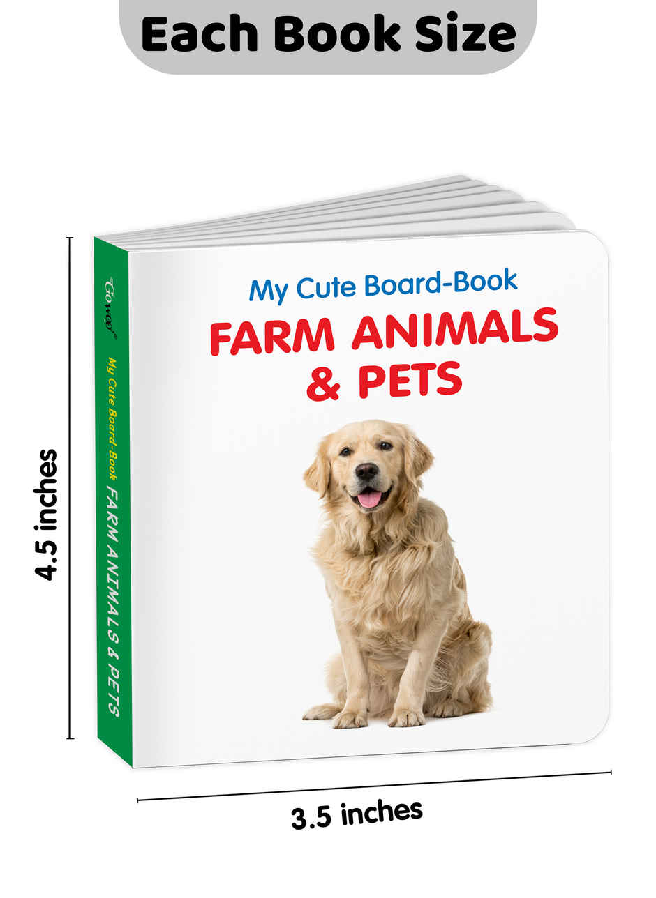 My Cute Board Book Farm Animals & Pets | Educational Picture Book | Baby Learning Board Book