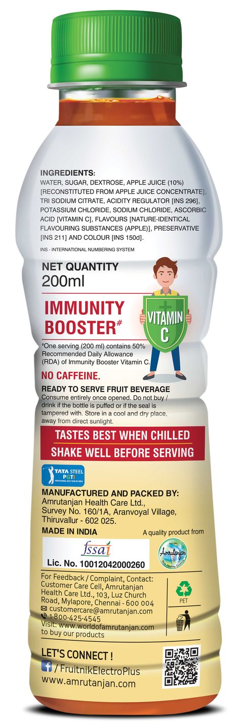 Amrutanjan Electroplus Rehydrate Apple Drink