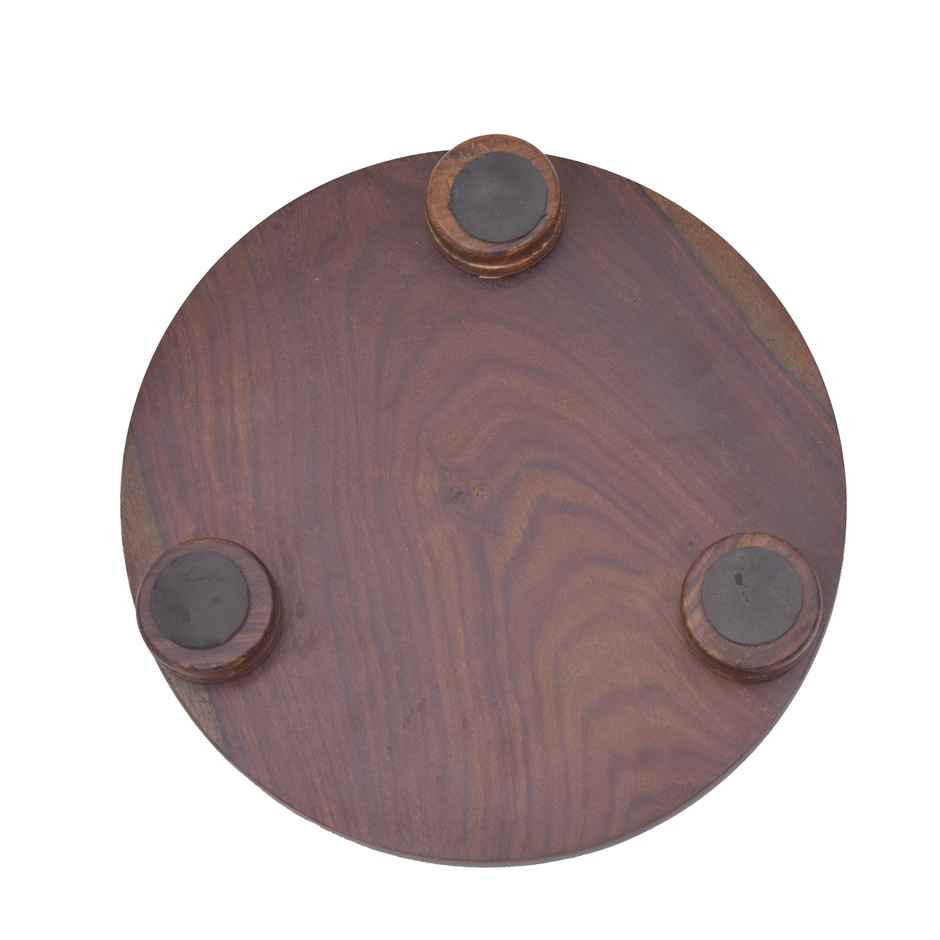 Oggn Brown Shisham Wood Chakla 9 Inch