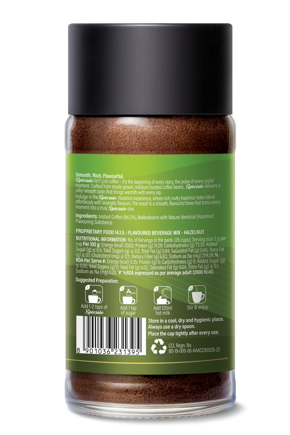 Continental Speciale Hazelnut Flavored Instant Coffee