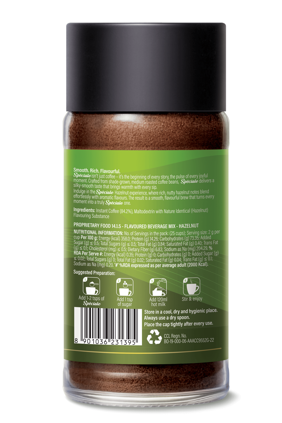 Continental Speciale Hazelnut Flavored Instant Coffee