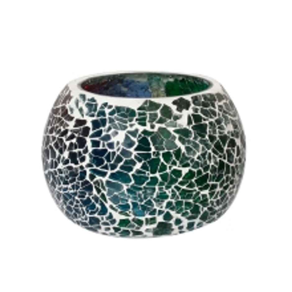 eCraftIndia Mosaic Glass Decorative Tea Light Holder/Diya