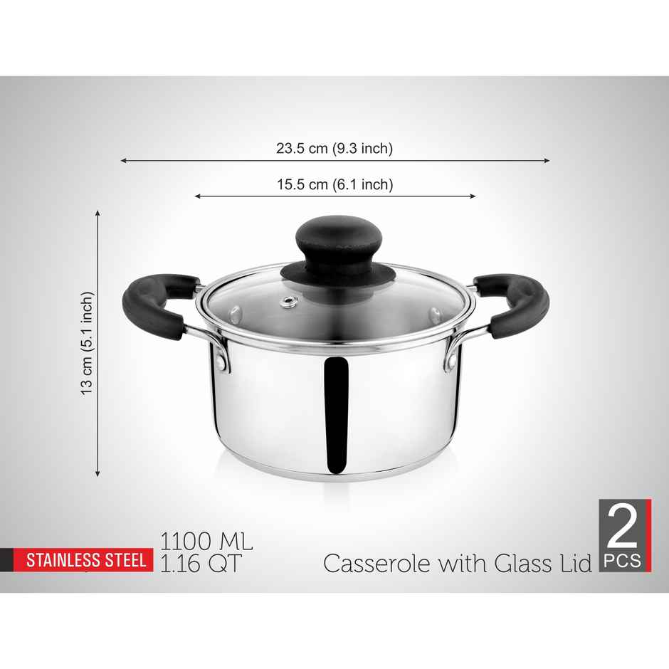 BAY6 Casserole with Glass Lid - 1100 ml (14 cm)