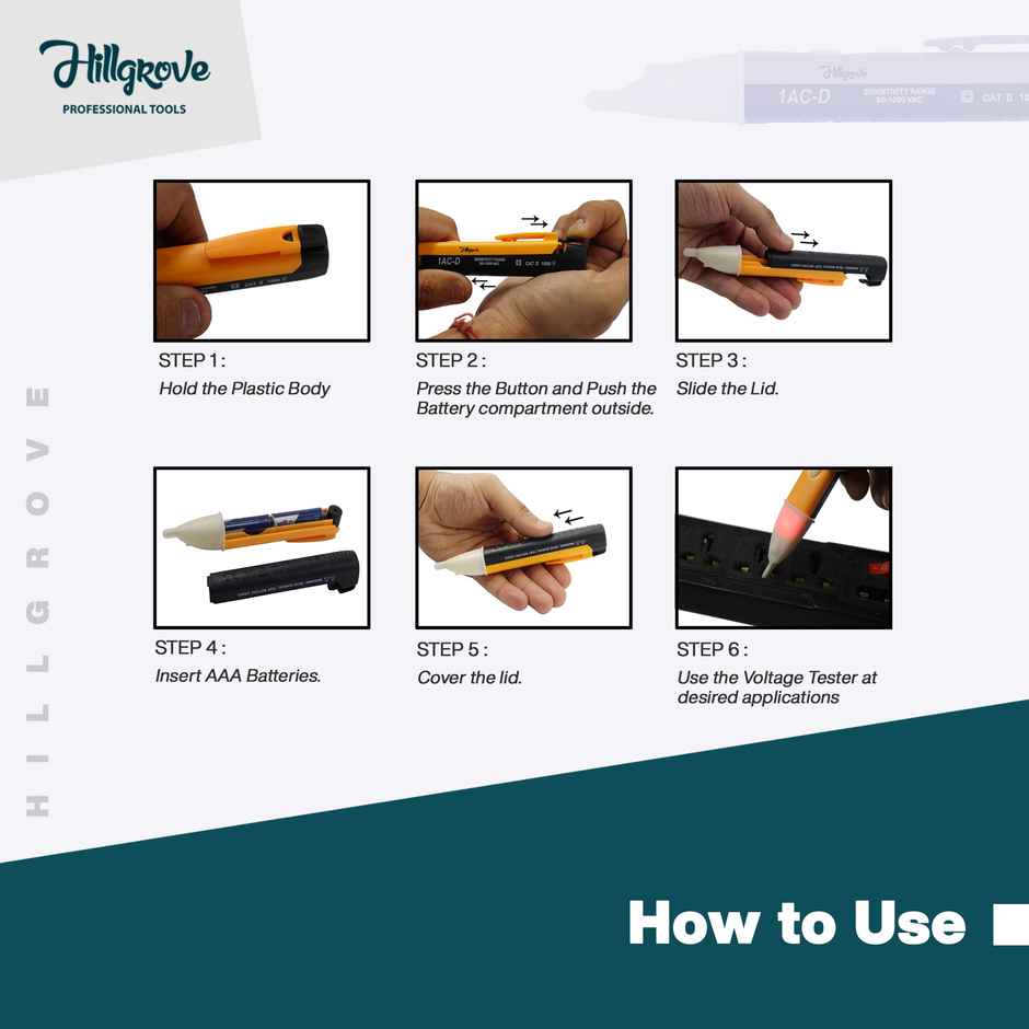 Hillgrove Hzp159M1 Electrical Pocket Pen Non Contact Voltage Detector/Tester With Multimeter