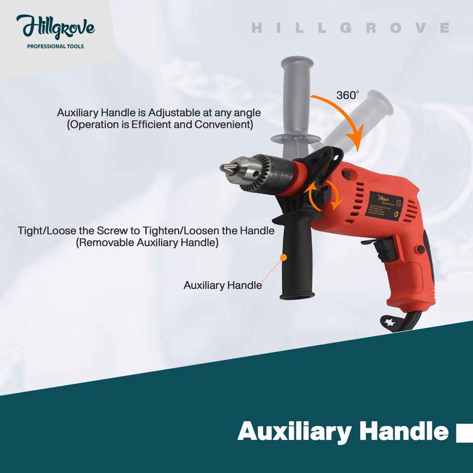 Hillgrove Hzp110M1 700W 13 mm Power Electric Drill Machine With Bits For Making Holes In Concrete