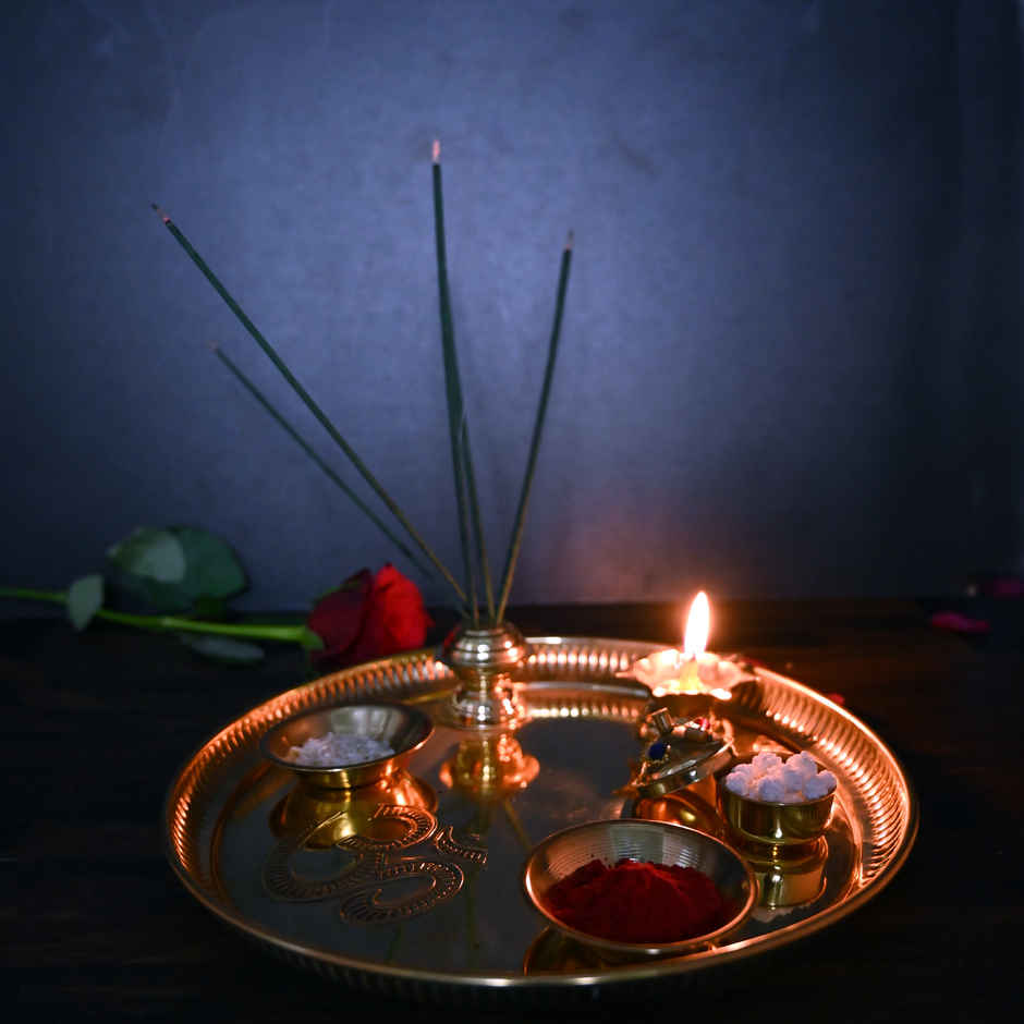 Brass Pooja Thali | AROU NEST