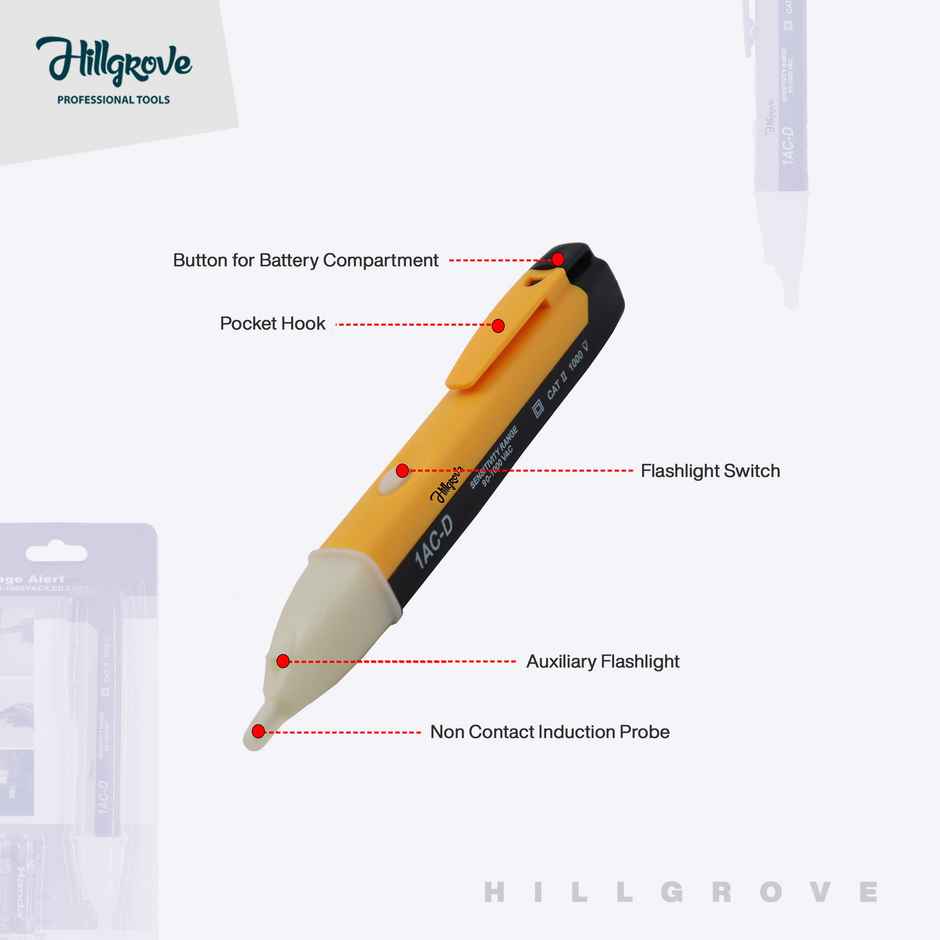 Hillgrove Hzp159M1 Electrical Pocket Pen Non Contact Voltage Detector/Tester With Multimeter