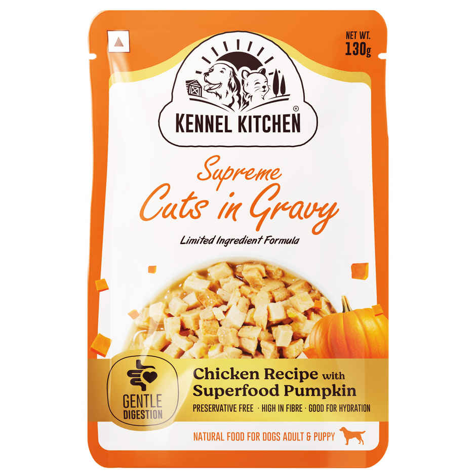 Kennel Kitchen Supreme Cuts in Gravy, Chicken Recipe with Pumpkin | Wet Dog Food