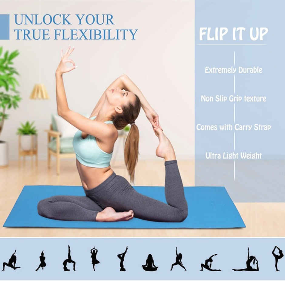 Mommers 6mm Yoga Mats For Women and Men 6x2 Feet - Blue