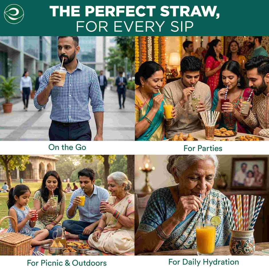 ECO SOUL 6mm Multi-Colour | 50 Count | Paper Straw