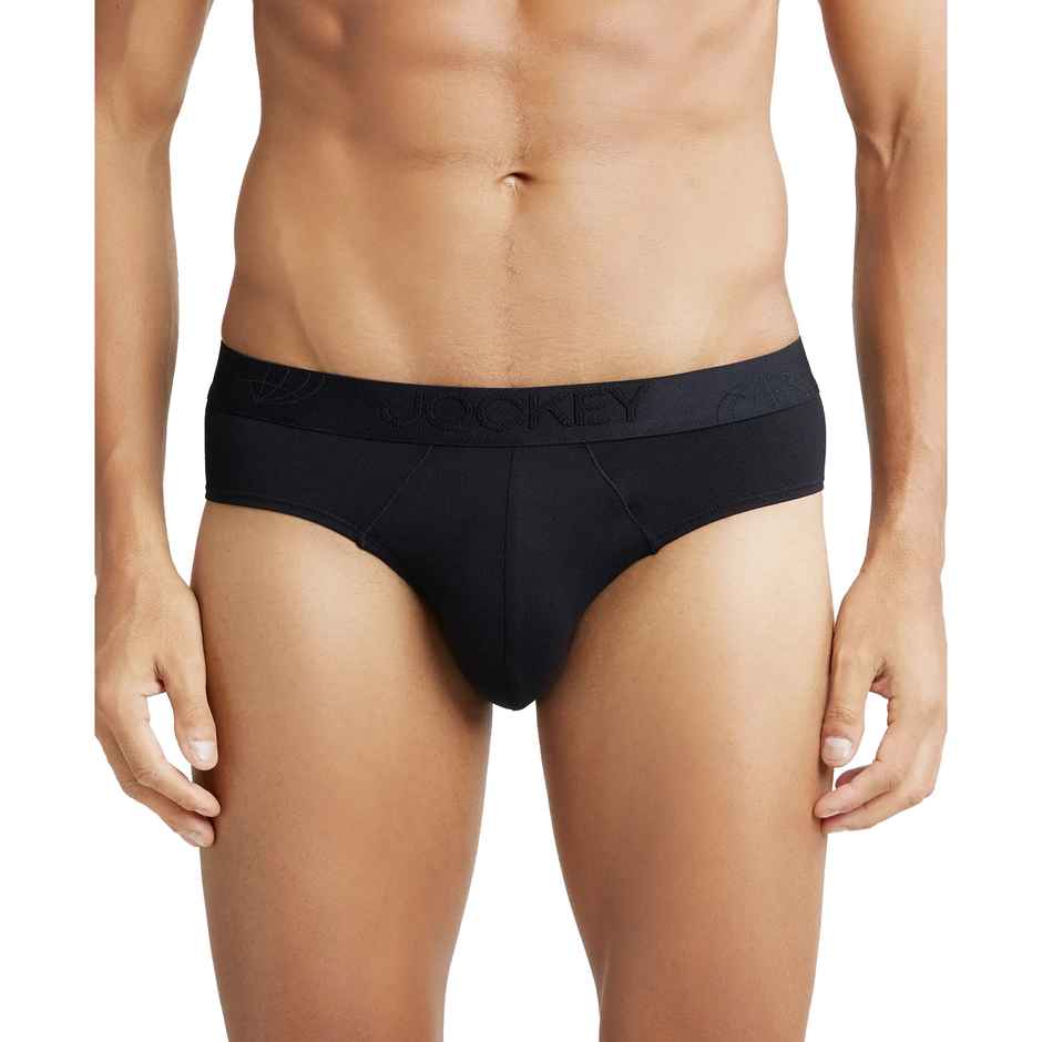 Jockey IC24 Men's Tencel Micro Modal Cotton Underwear Elastane Solid Brief | Stayfresh Properties | Black - S