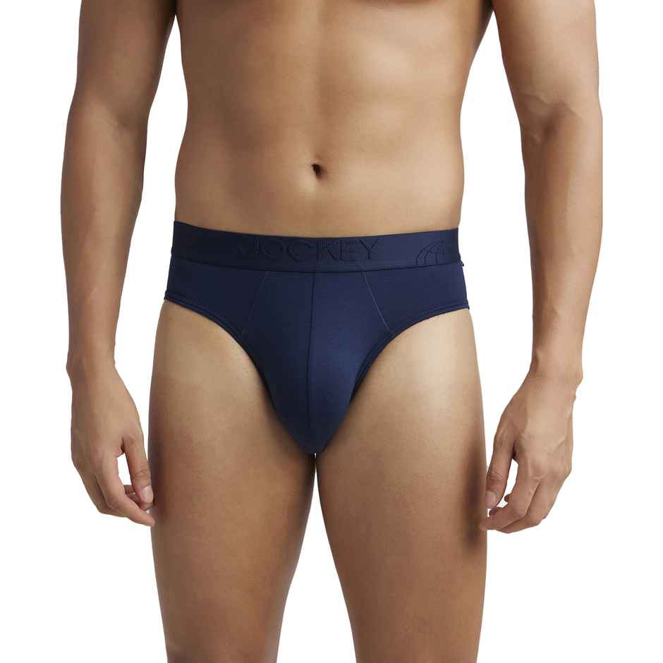 Jockey IC24 Men's Tencel Micro Modal Cotton Underwear Elastane Solid Brief | Stayfresh Properties | Navy - S