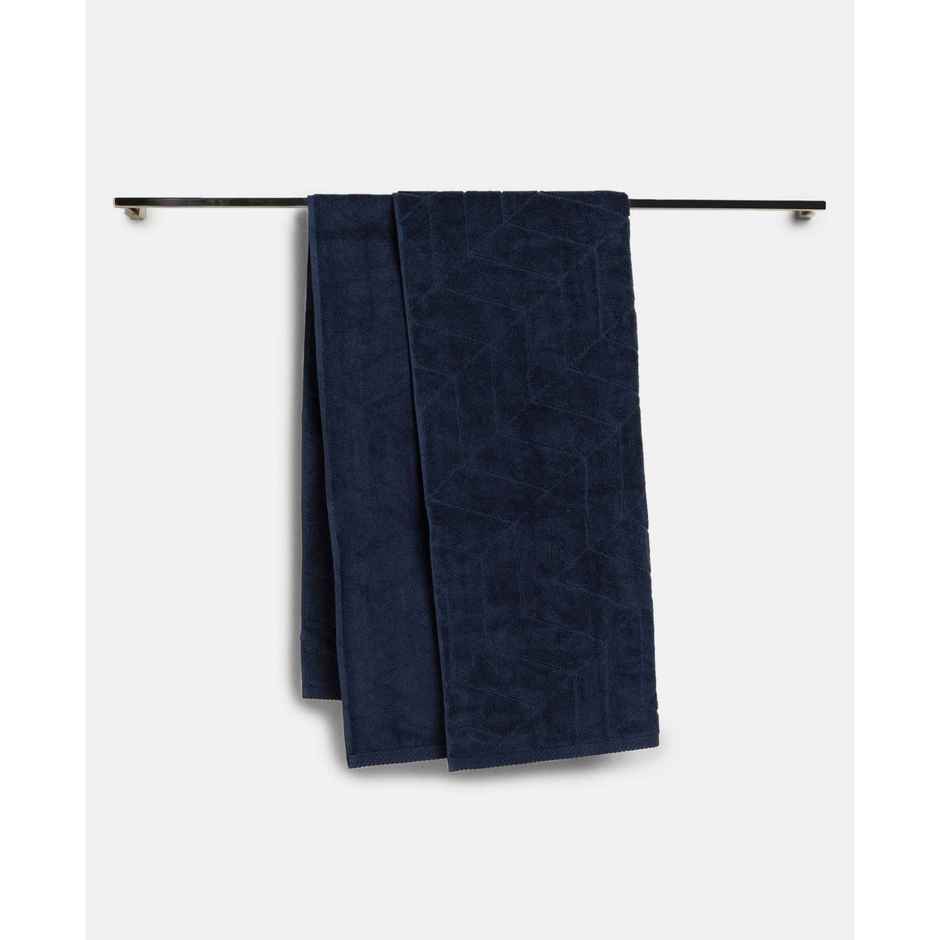 Jockey T102 Men's Cotton Terry Ultrasoft and Durable Patterned Bath Towel | Navy