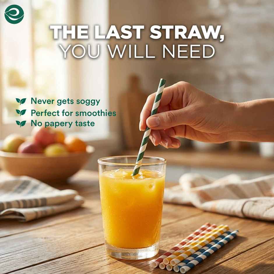 ECO SOUL 6mm Multi-Colour | 50 Count | Paper Straw