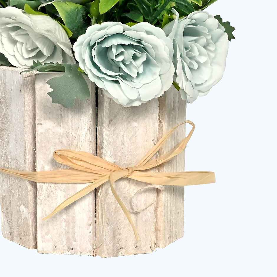 Cortina Wooden Pot Maria Potted Plant White | 20 X 10 cm
