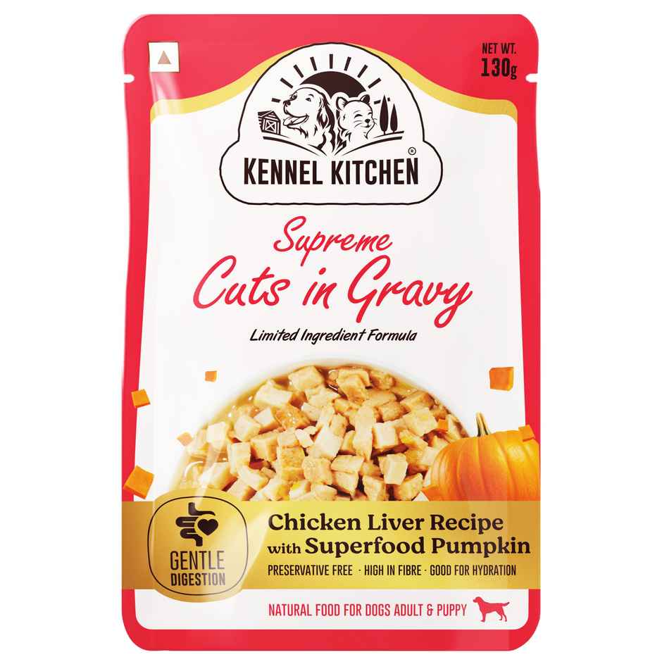 Kennel Kitchen Supreme Cuts In Gravy, Chicken Liver With Pumpkin | Wet Dog Food