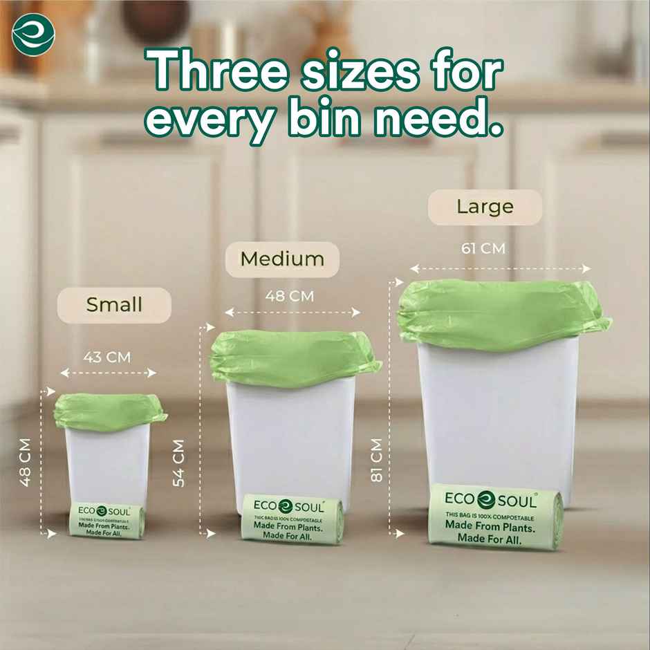 Eco Soul 19 x 17 Inch | 15 Count | Small Trash Bag