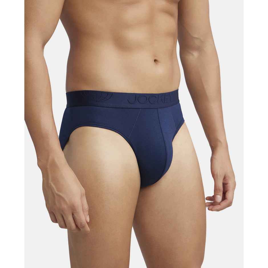 Jockey IC24 Men's Tencel Micro Modal Cotton Underwear Elastane Solid Brief | Stayfresh Properties | Navy - S