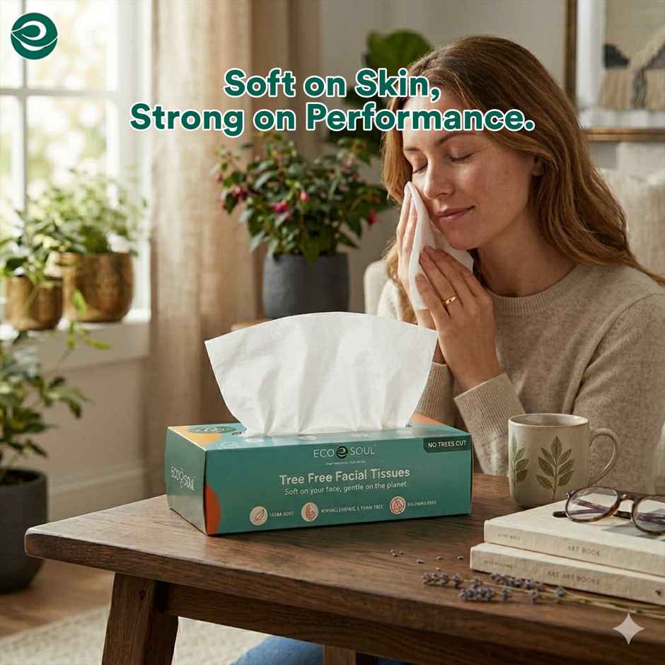 ECO SOUL 2Ply | Facial Tissue Paper Box | 100 Count | Carbox Tissue