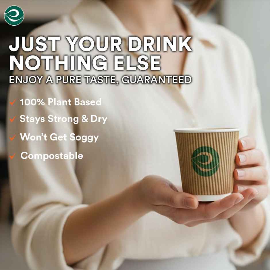 ECO SOUL | Disposable Paper Cups/Glasses | 150 ml | Ripple | 25 Count
