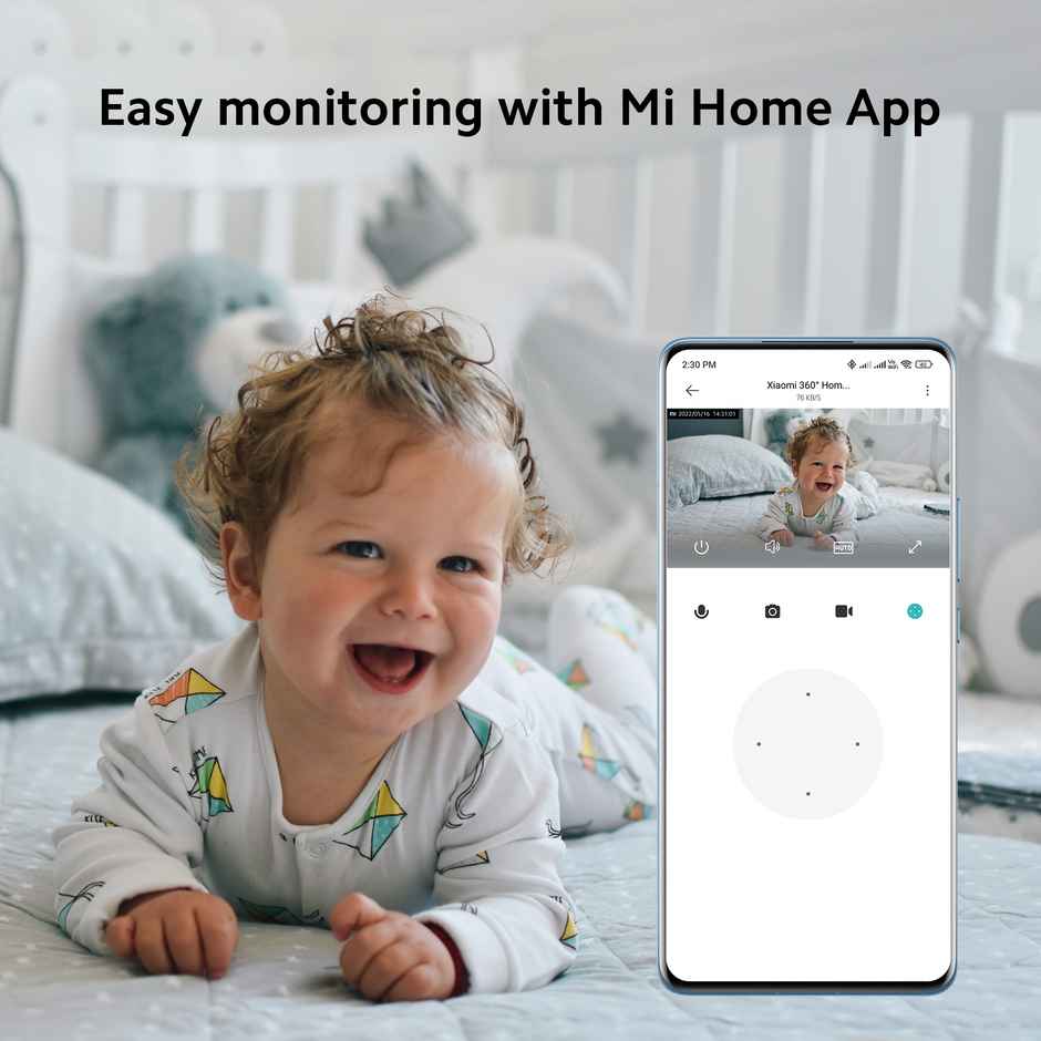 Xiaomi Mi Wireless Home Security Camera 2i 2022 Edition | Full HD Picture | 360 View | 2MP | AI Powered Motion Detection | Enhanced Night Vision| Talk Back Feature (2 Way Calling), 1080p - White