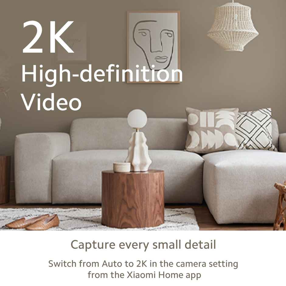 Xiaomi Mi Wireless Home Security Camera 2i 2022 Edition | Full HD Picture | 360 View | 2MP | AI Powered Motion Detection | Enhanced Night Vision| Talk Back Feature (2 Way Calling), 1080p - White
