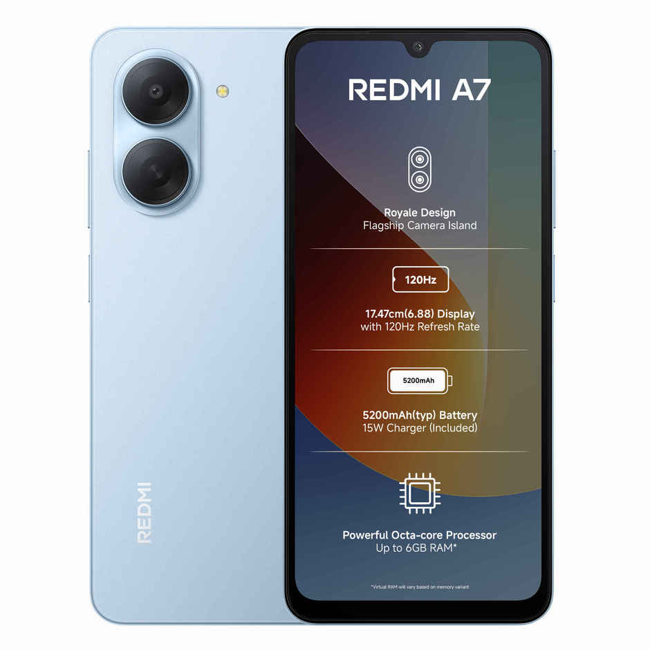 Redmi A7 | 3 GB RAM | 64GB Storage | 6.88 inch Display | Sky Blue