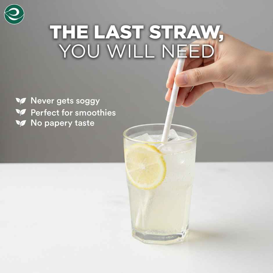 Eco Soul 6mm White | 50 Count | Paper Straw