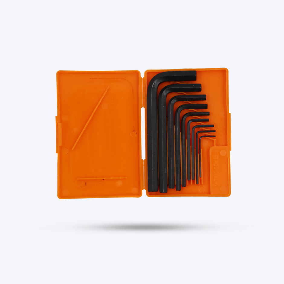 Hillgrove Hzp3M1 9 pcs Hex Allen Key Kit L Shape Repair Tool Set For Bike/Bicycle/Cycle/Guitar