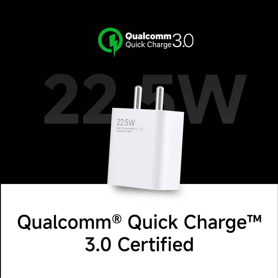 Xiaomi 22.5W Fast Charger with USB-C Cable, Quick Charge 3.0 Power Adapter Compatible with Redmi Note Series, Poco, Mi, Any Type C Devices - with Power Delivery - White