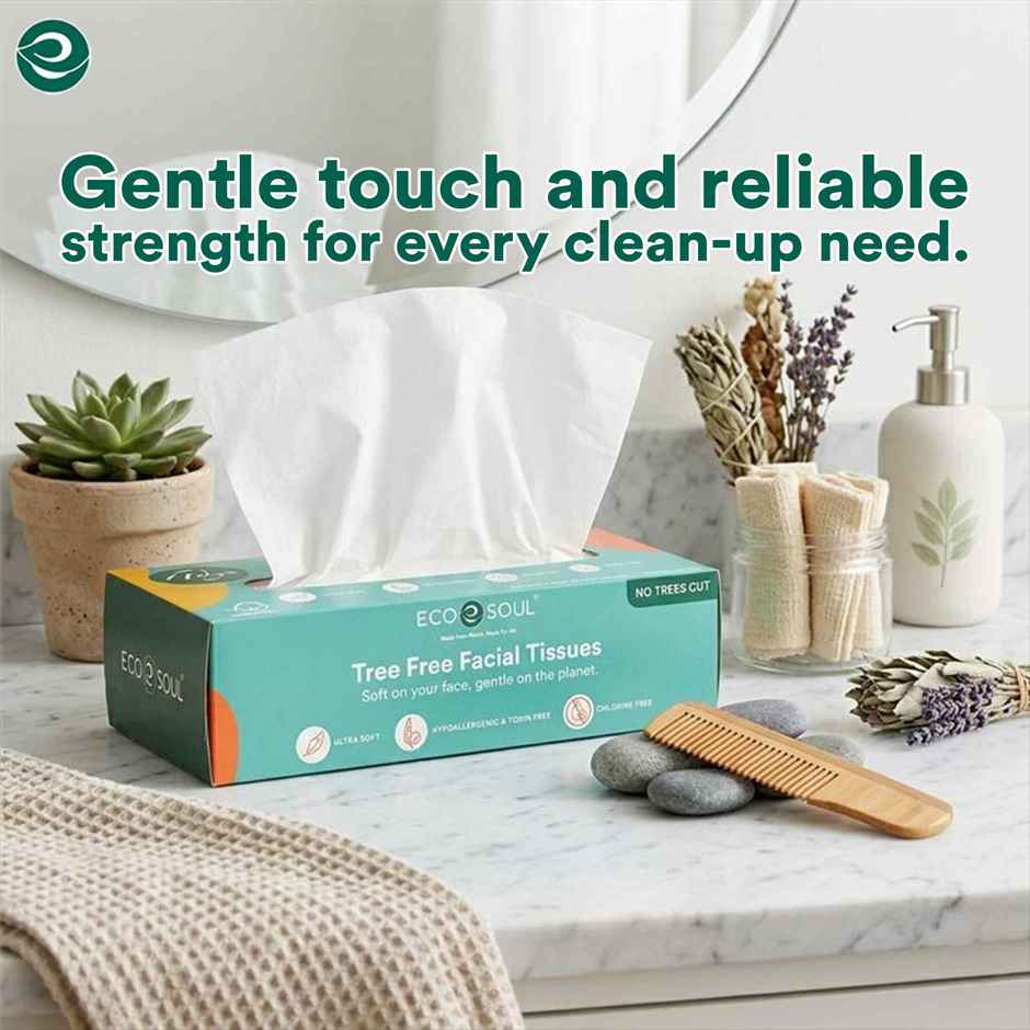 ECO SOUL 2Ply | Facial Tissue Paper Box | 100 Count | Carbox Tissue