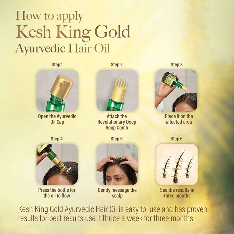 Kesh King Gold Ayurvedic Hair Oil with 21 Herbs and Gro-Biotin