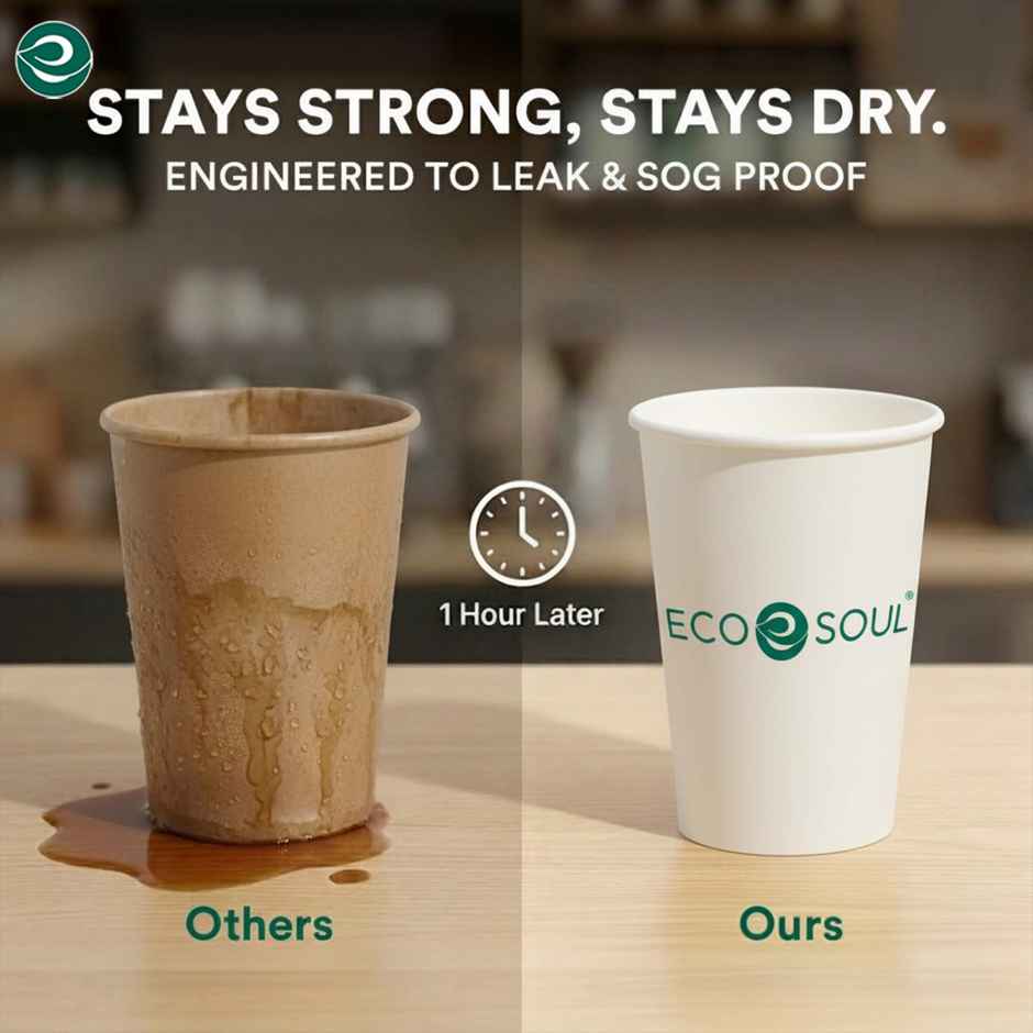 ECO SOUL | Disposable Paper Cups/Glasses | 120 ml | Standard | 50 Count