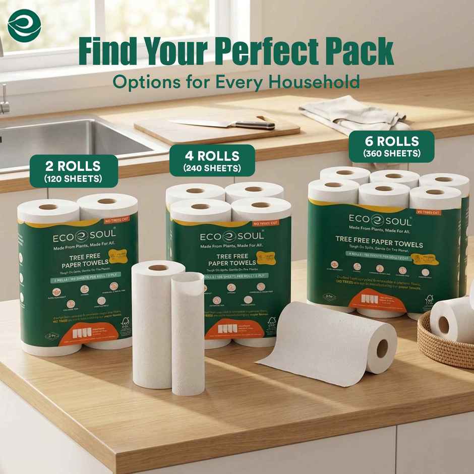 ECO SOUL 2 Ply | 60 x 4 Rolls | Kitchen Paper Towel