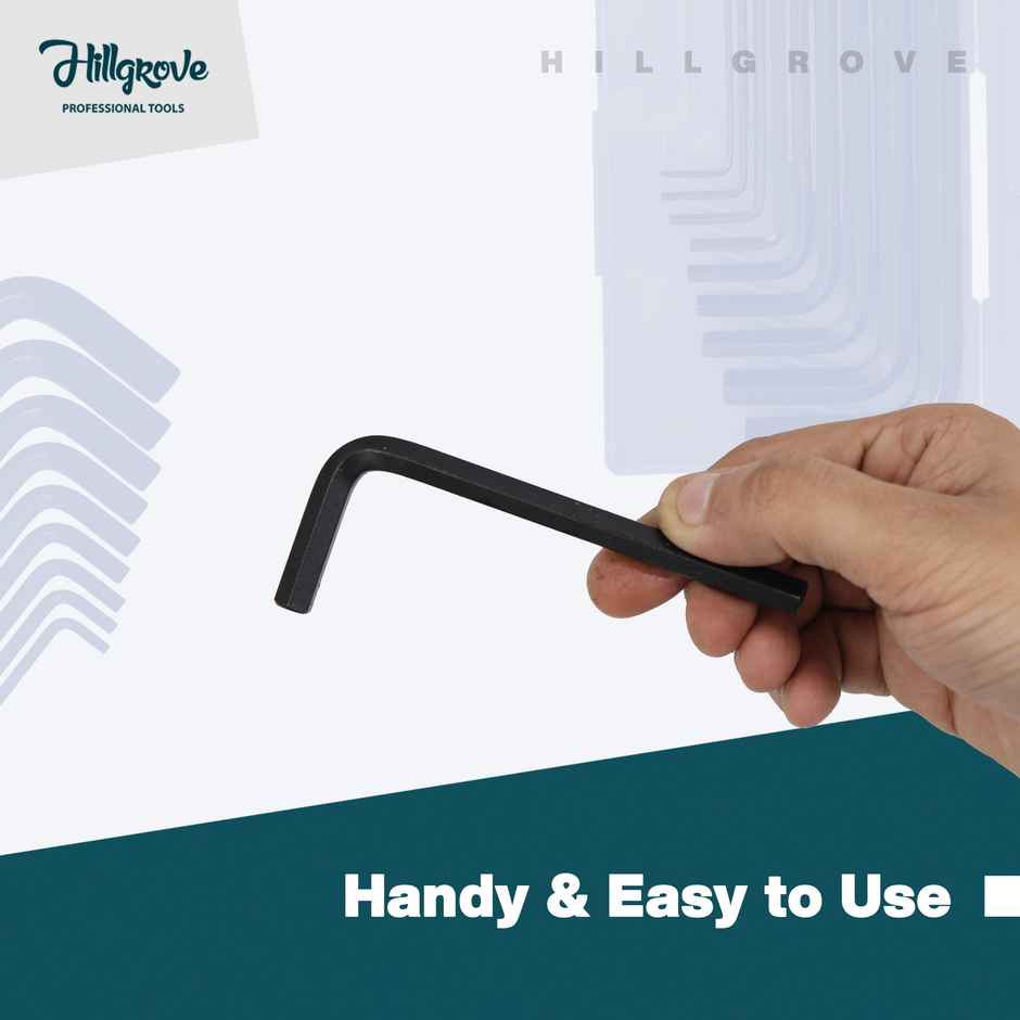 Hillgrove Hzp3M1 9 pcs Hex Allen Key Kit L Shape Repair Tool Set For Bike/Bicycle/Cycle/Guitar