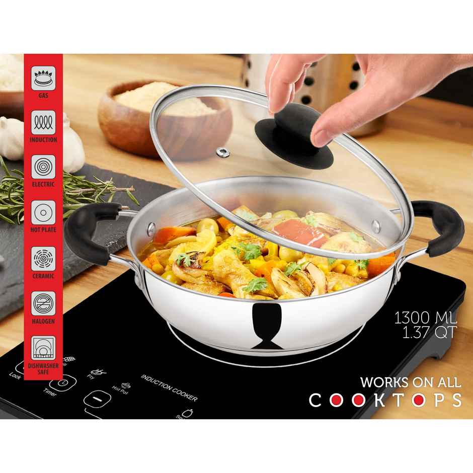 BAY6 Kadai with Glass Lid - 20 cm
