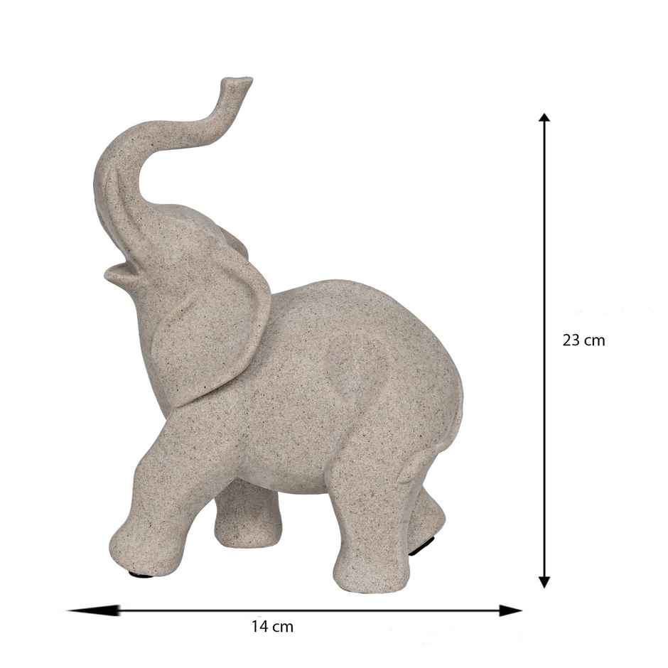 Cortina Resin Elephant Statue for Home Decor 23 X 7 X 14 cm | Grey