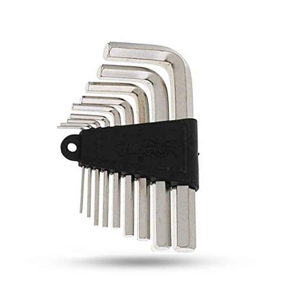 Hillgrove Hzp4M1 9 pcs Hex Allen Key Kit L Shape Repair Tool Set For Bike/Bicycle/Cycle/Guitar