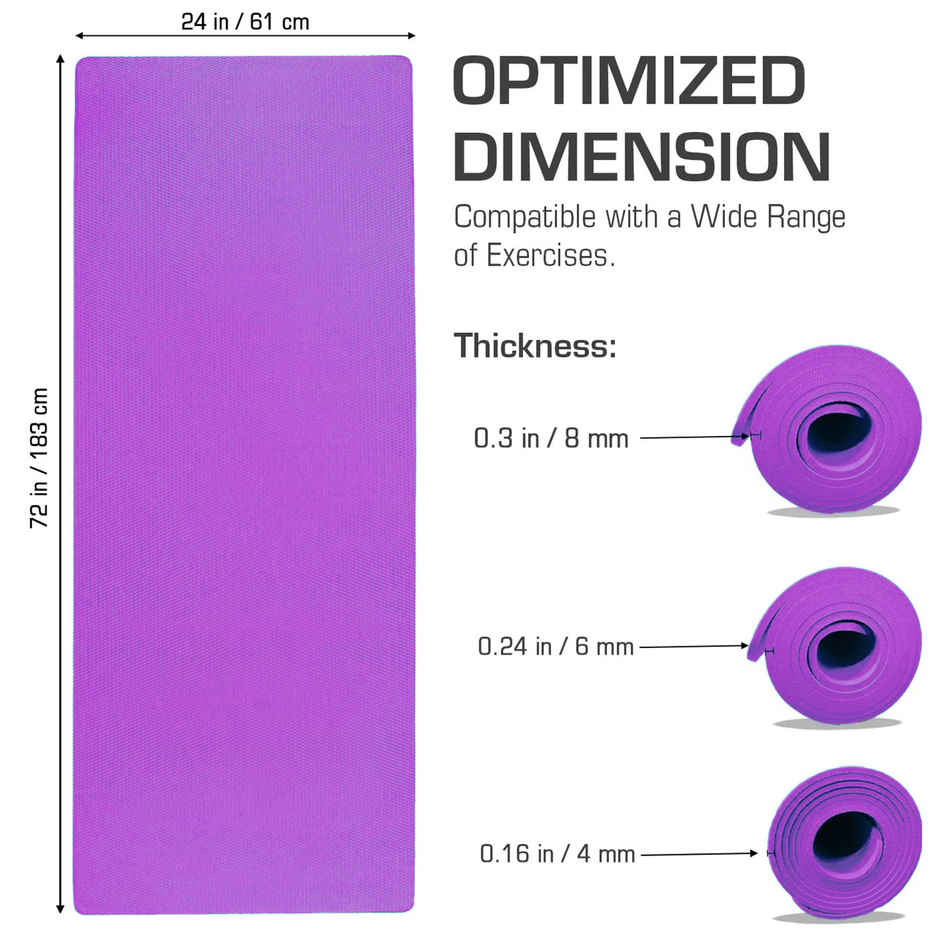 Mommers 4MM Yoga Mat | Anti Slip EVA Workout Mat | 6x2 Feet | Mat for Yoga, Gym & Home Workout