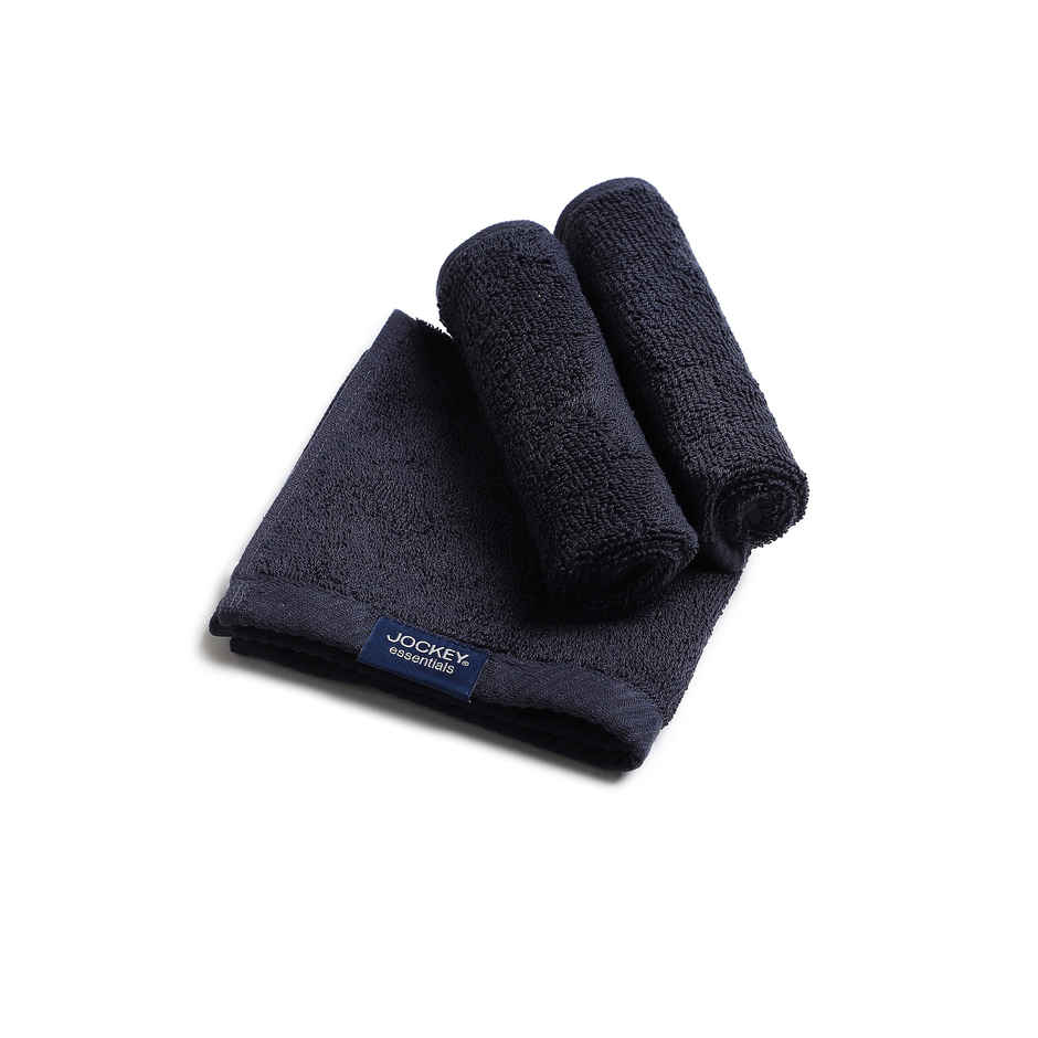 Jockey T301 Men's Cotton Terry Ultrasoft and Durable Solid Face Towel | Pack of 3
