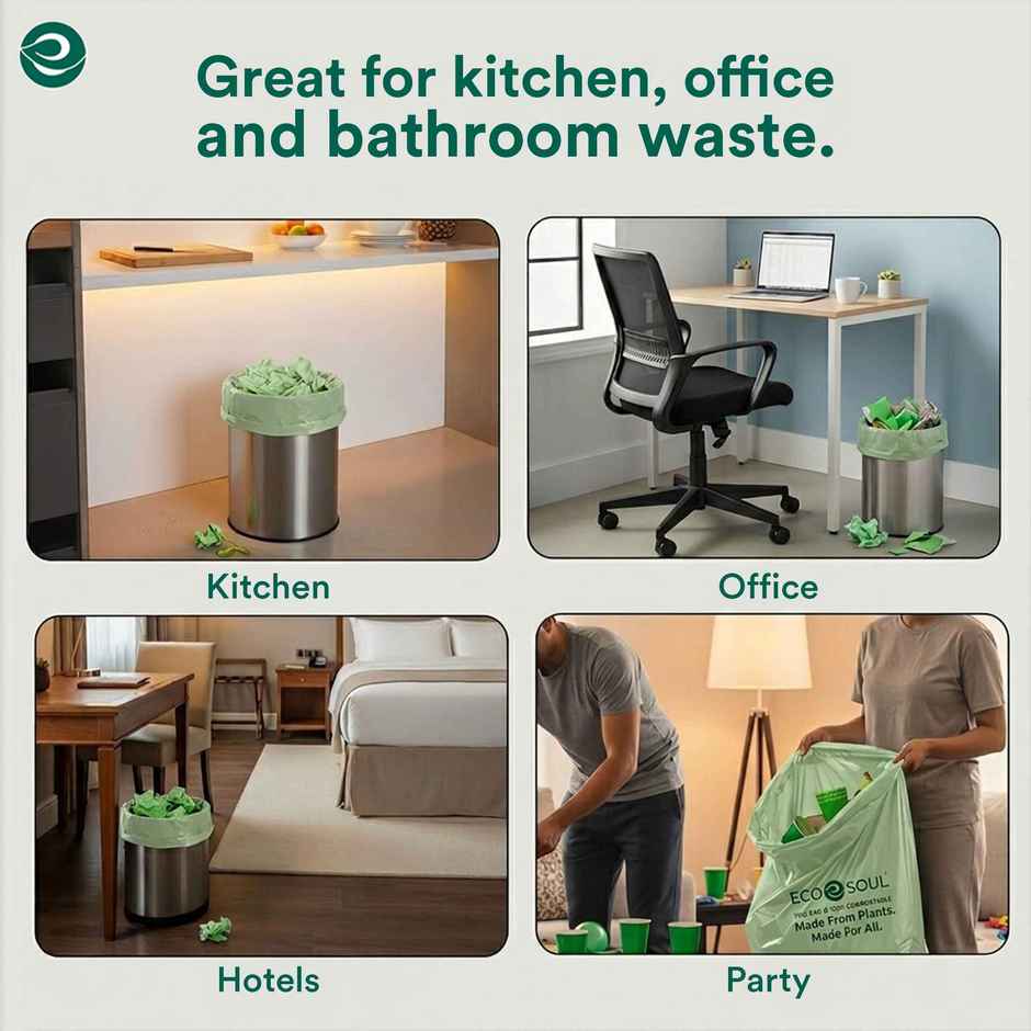 Eco Soul 21 x 19 Inch | 15 Count | Medium Trash Bag