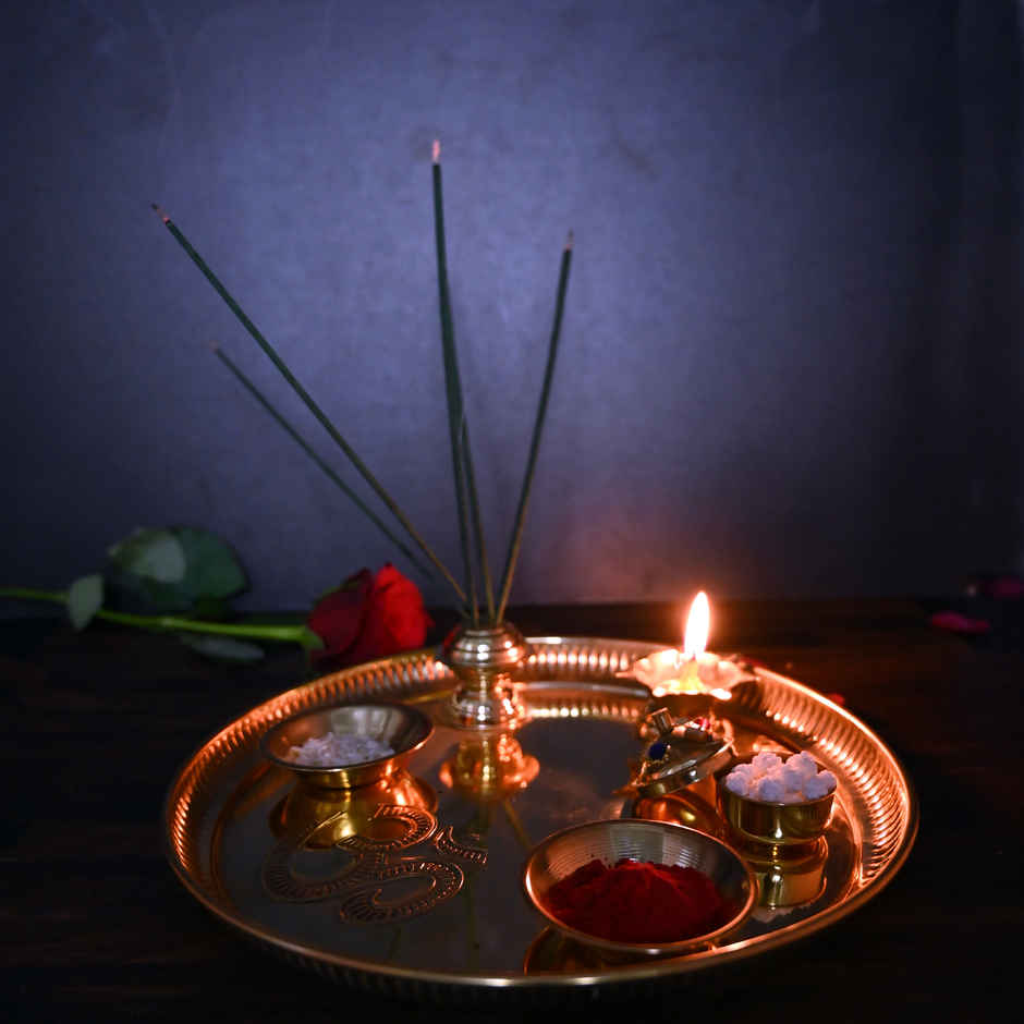 Brass Pooja Thali | AROU NEST