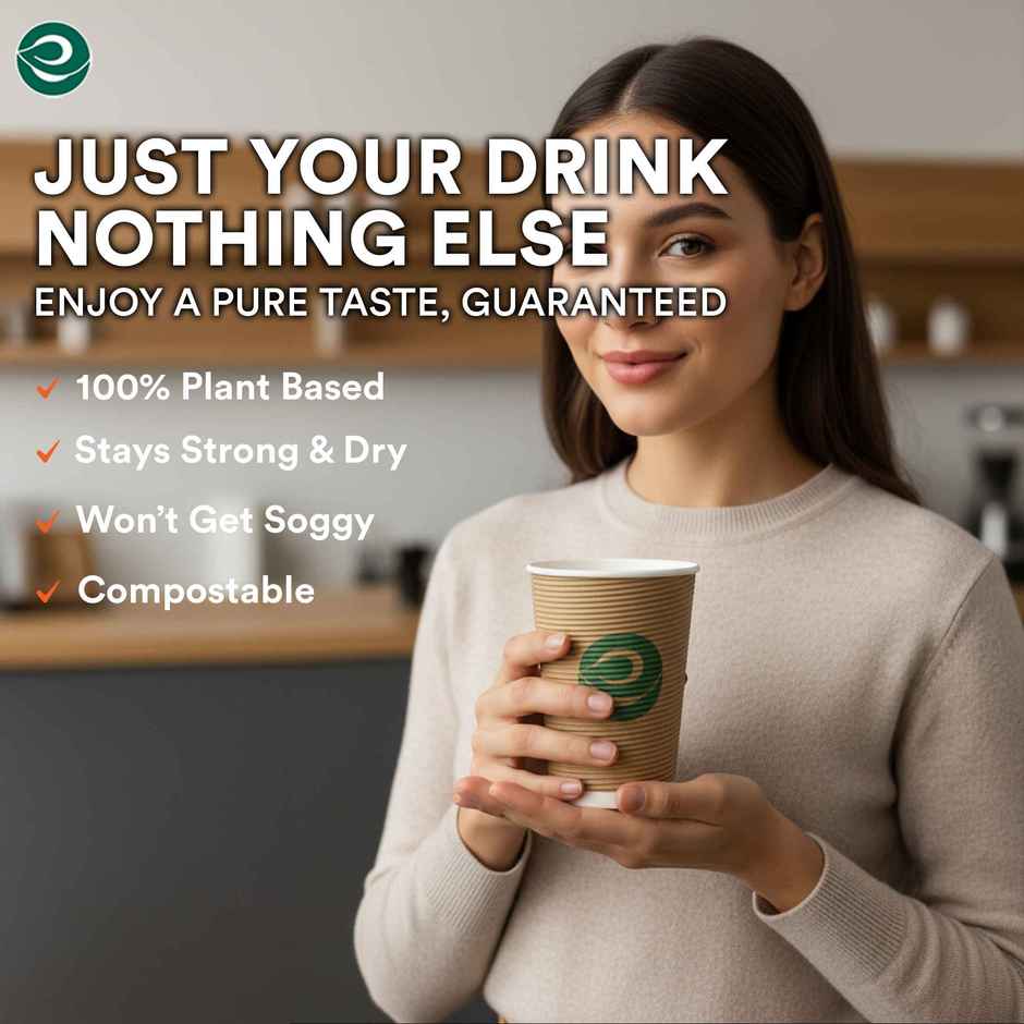 ECO SOUL | Disposable Paper Cups/Glasses | 350 ml | Ripple | 10 Count