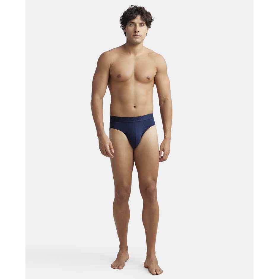Jockey IC24 Men's Tencel Micro Modal Cotton Underwear Elastane Solid Brief | Stayfresh Properties | Navy - S
