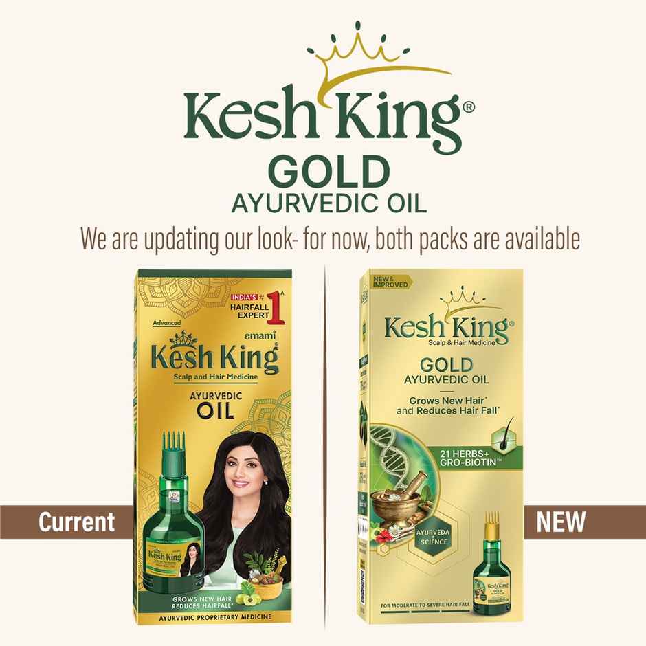 Kesh King Gold Ayurvedic Hair Oil with 21 Herbs and Gro-Biotin